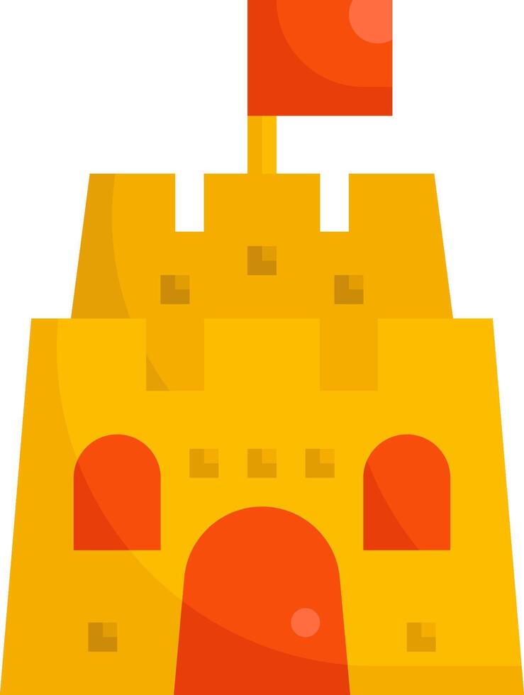 A castle with a flag on top of it vector