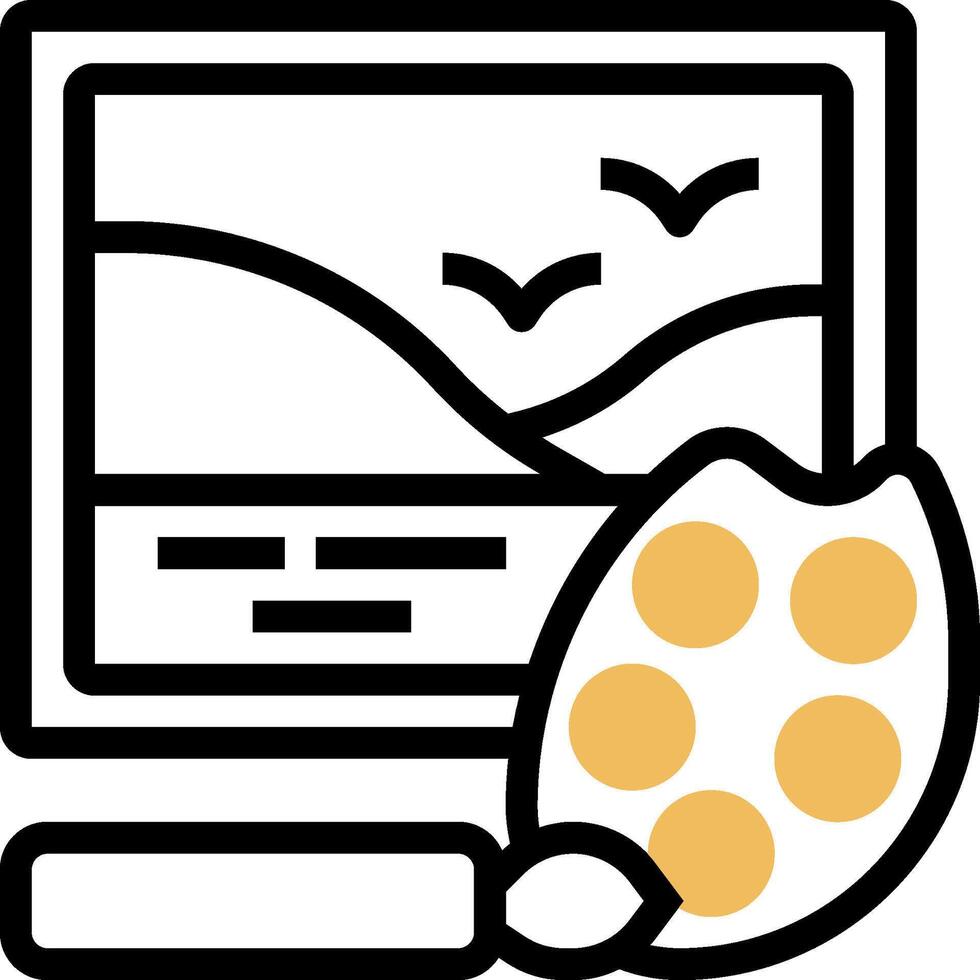A computer monitor with a mouse and paintbrush vector