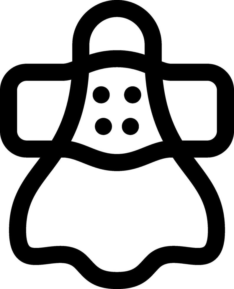 A black and white icon of a woman in a dress vector