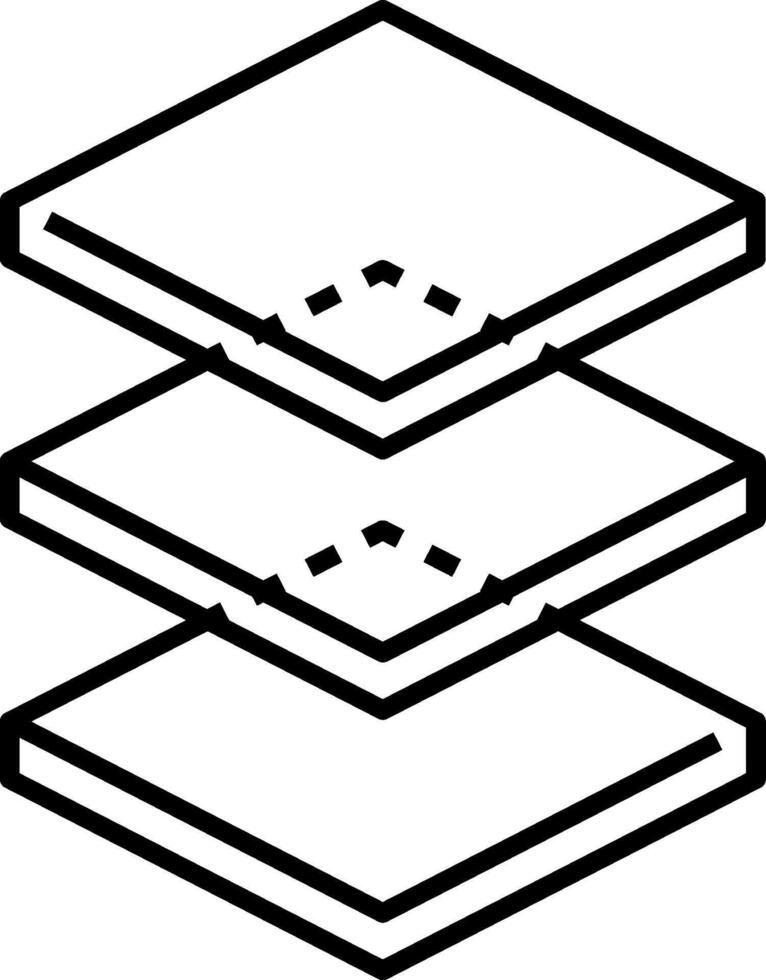 A black and white illustration of a stack of three books vector