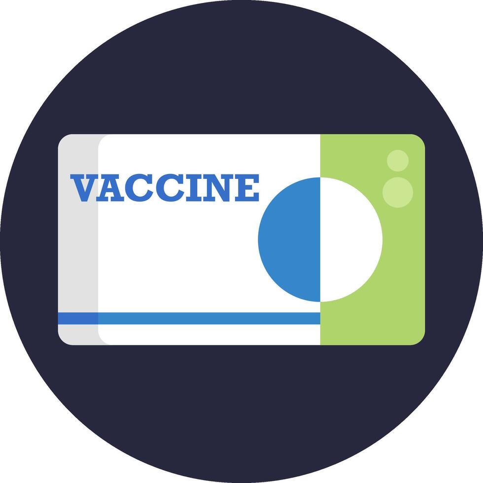 A vaccine card with the word vaccine on it vector