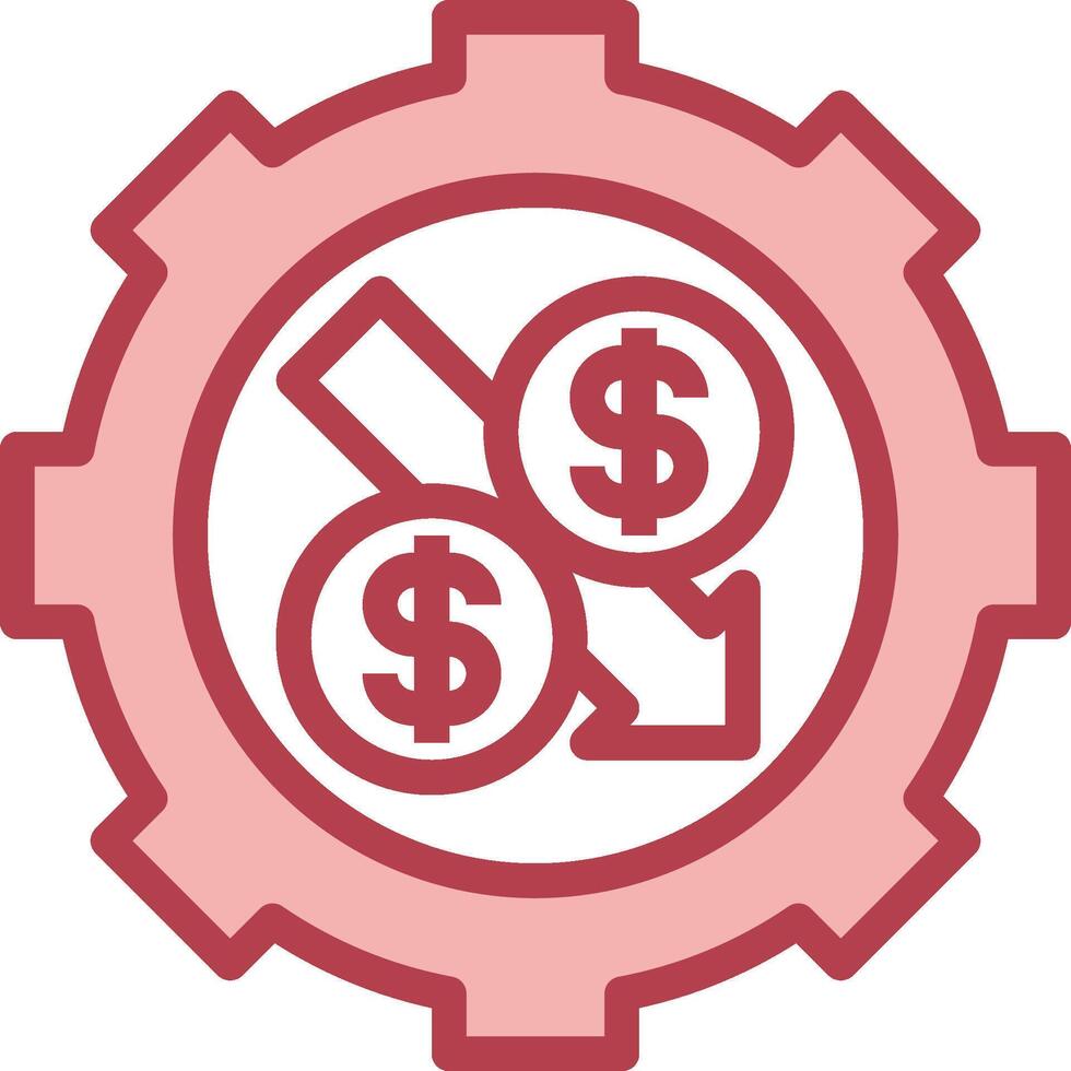 A gear with dollar signs on it vector