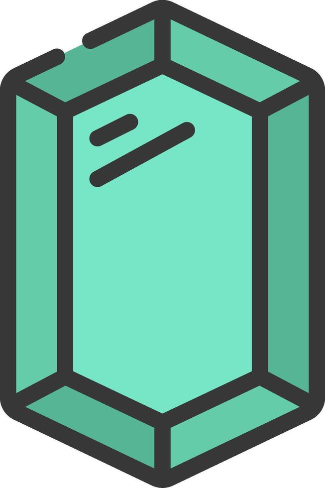 A green cube with a black line on it vector