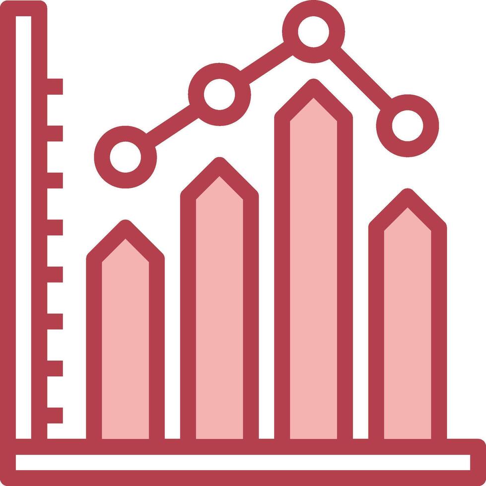 A graph chart with a bar graph and a line vector