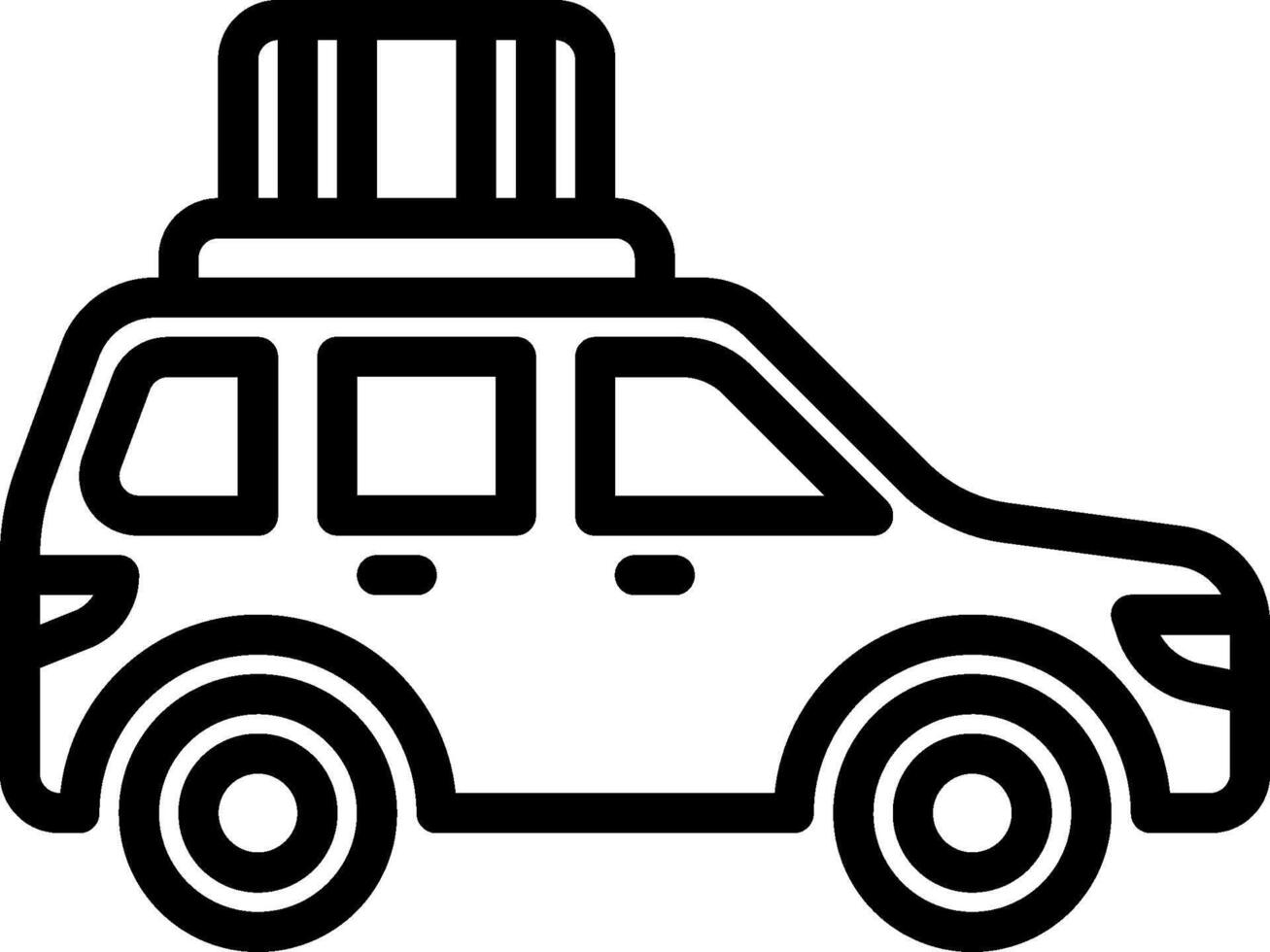 Car with luggage icon on white background vector