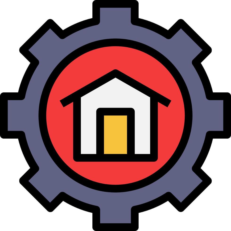 A house with a gear in the center vector