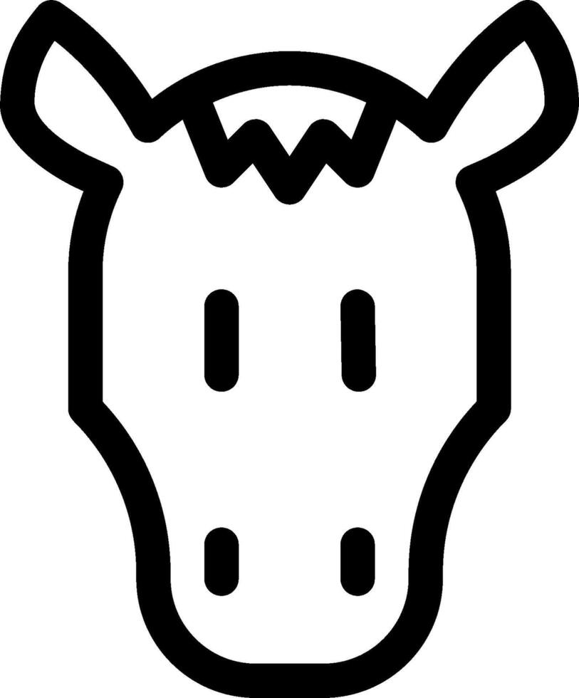 A black and white outline of a giraffe's head vector