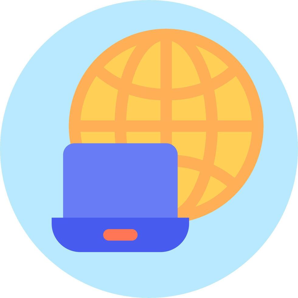 A laptop and globe icon vector