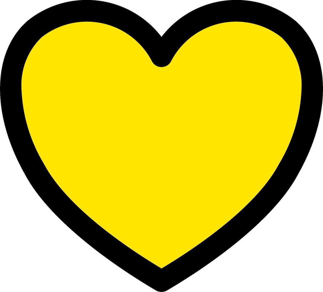 Yellow heart clip art vector