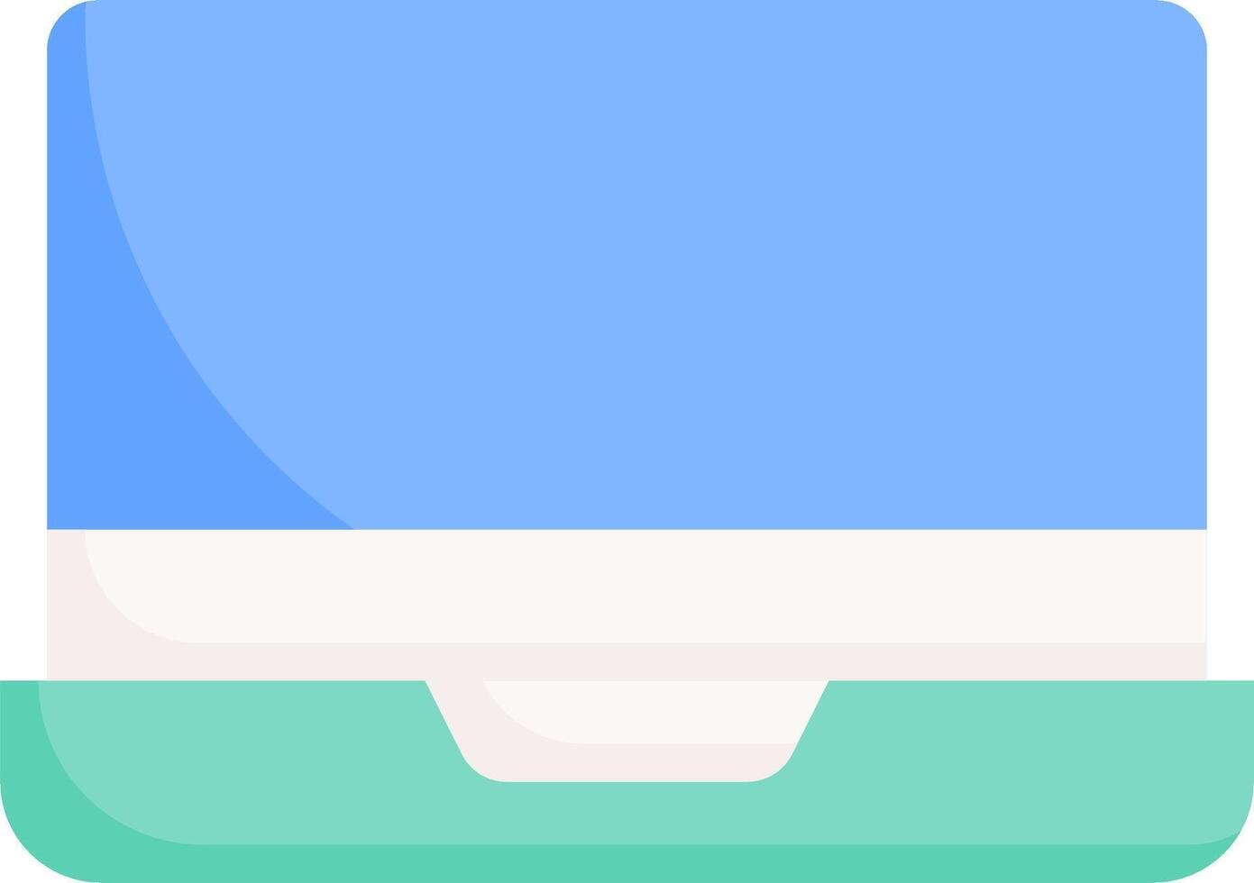 A blue and green computer monitor with a white background vector
