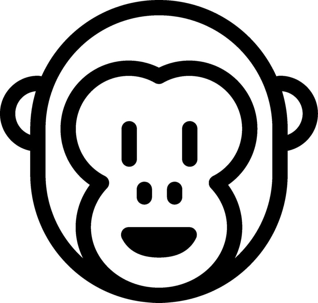 A black and white monkey head icon vector
