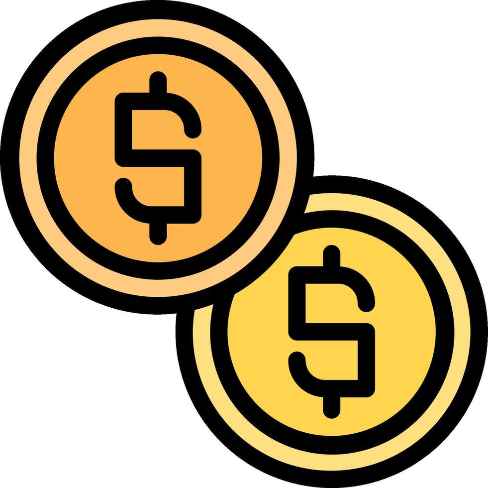 Two coins with dollar signs on them vector