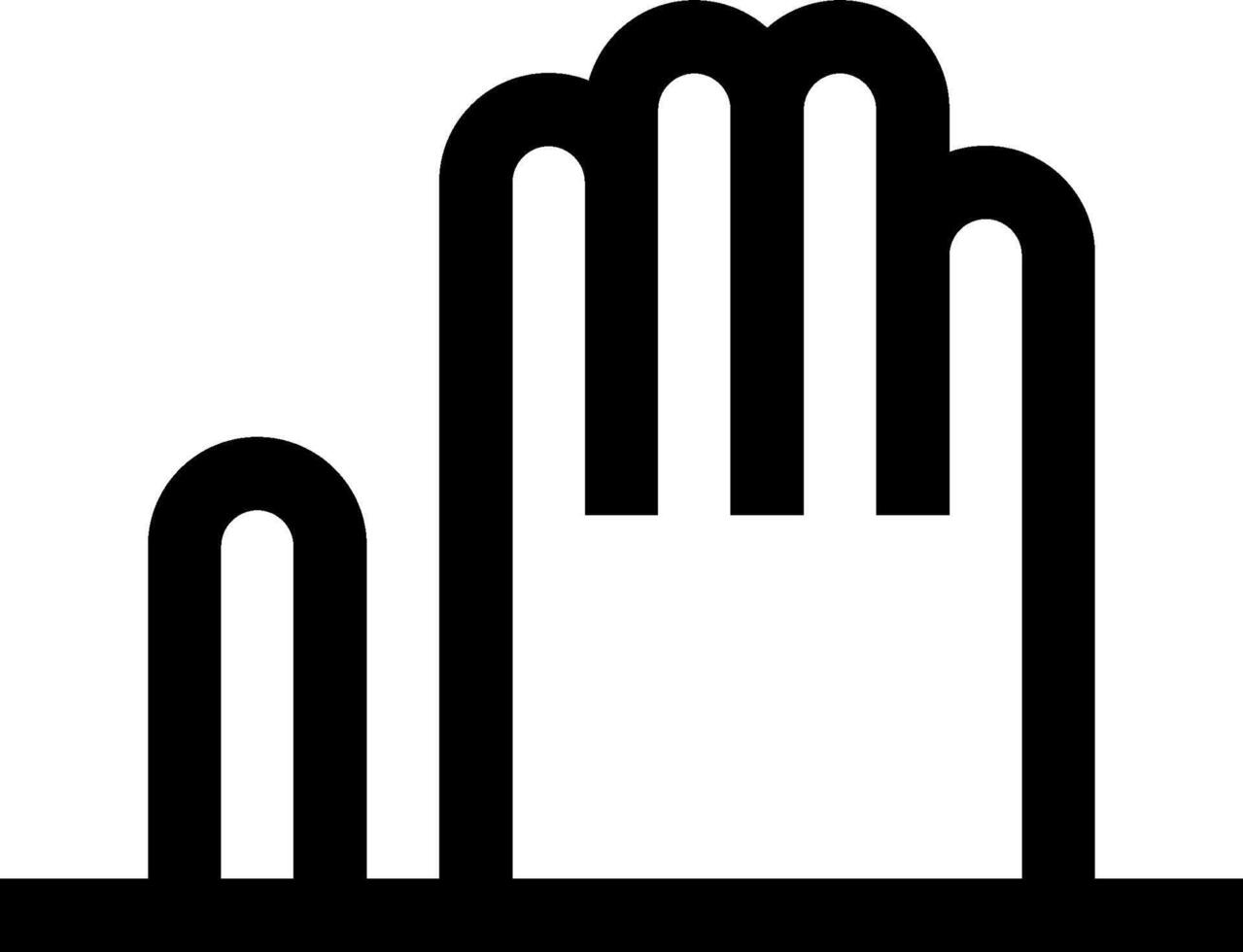 A black and white hand icon with a finger vector