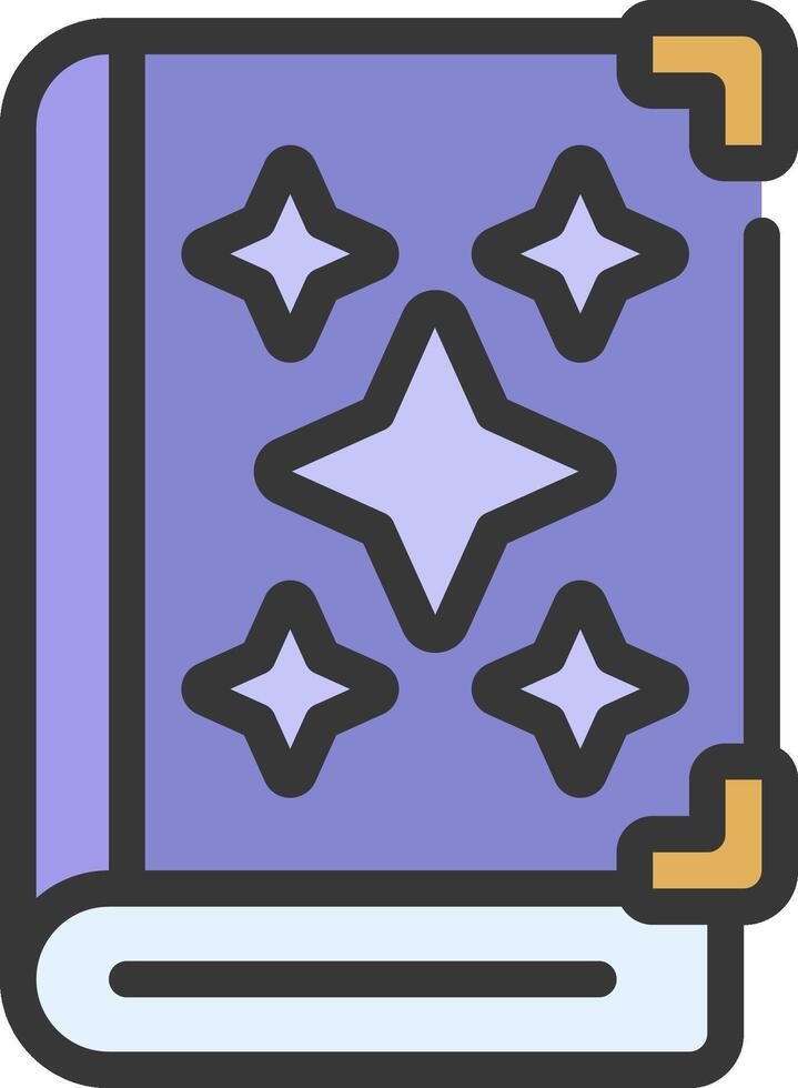 A purple book with stars on it vector