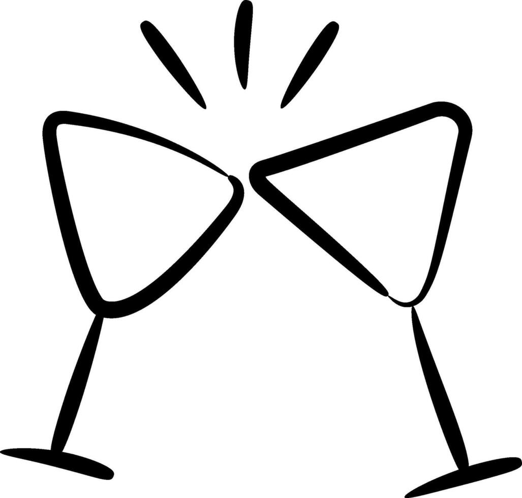 Two glasses of wine with a toast symbol vector