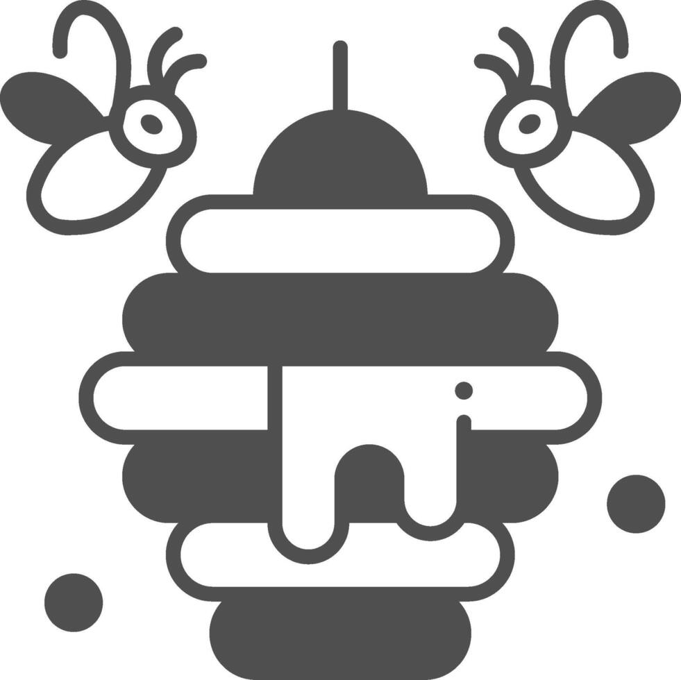 A bee and honeycomb icon vector