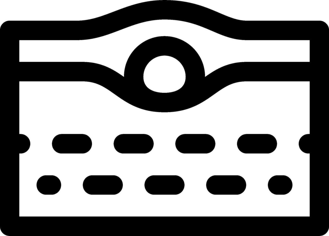 A black and white icon of a wallet vector