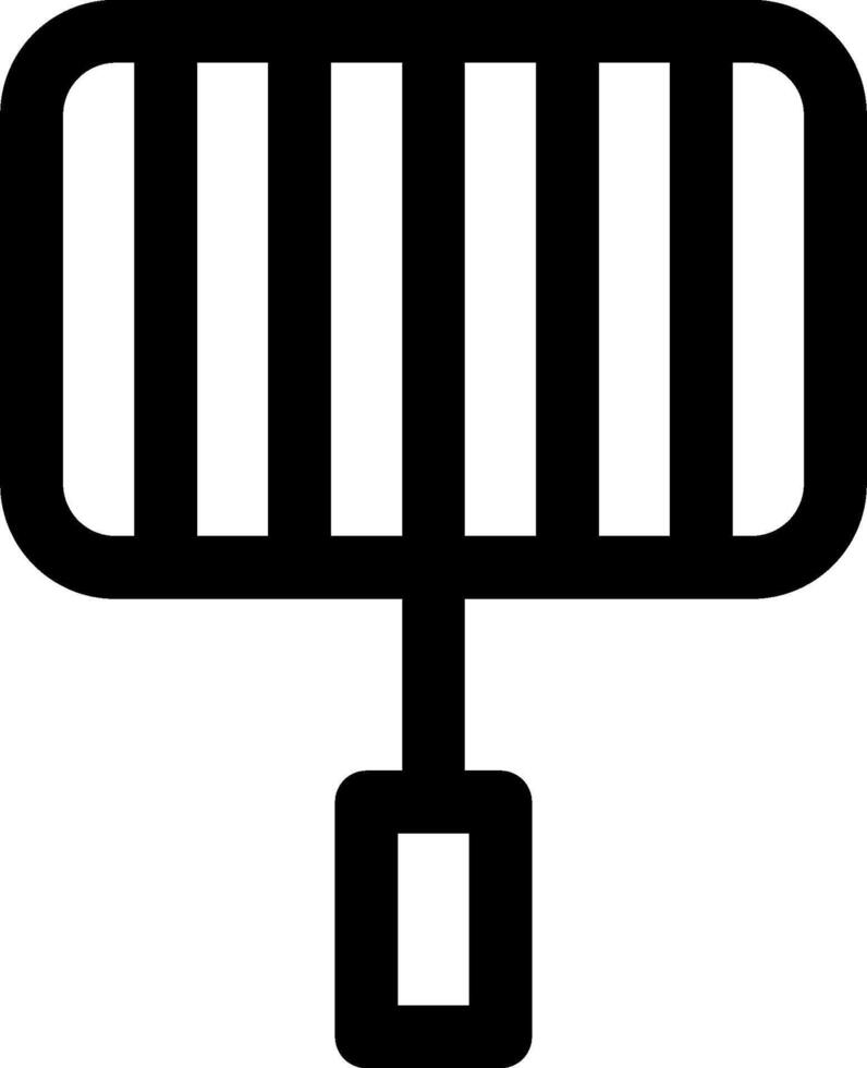 A black and white icon of a grill vector