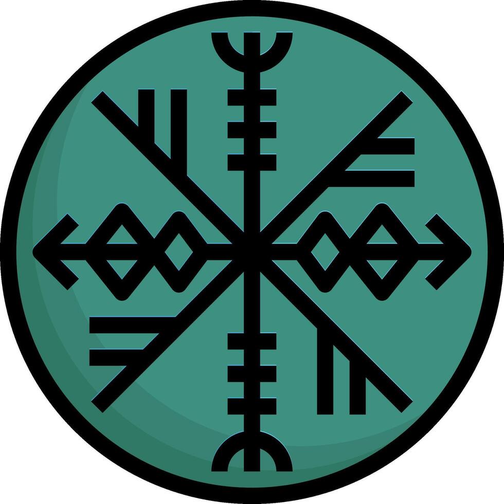 A green and black symbol with arrows on it vector