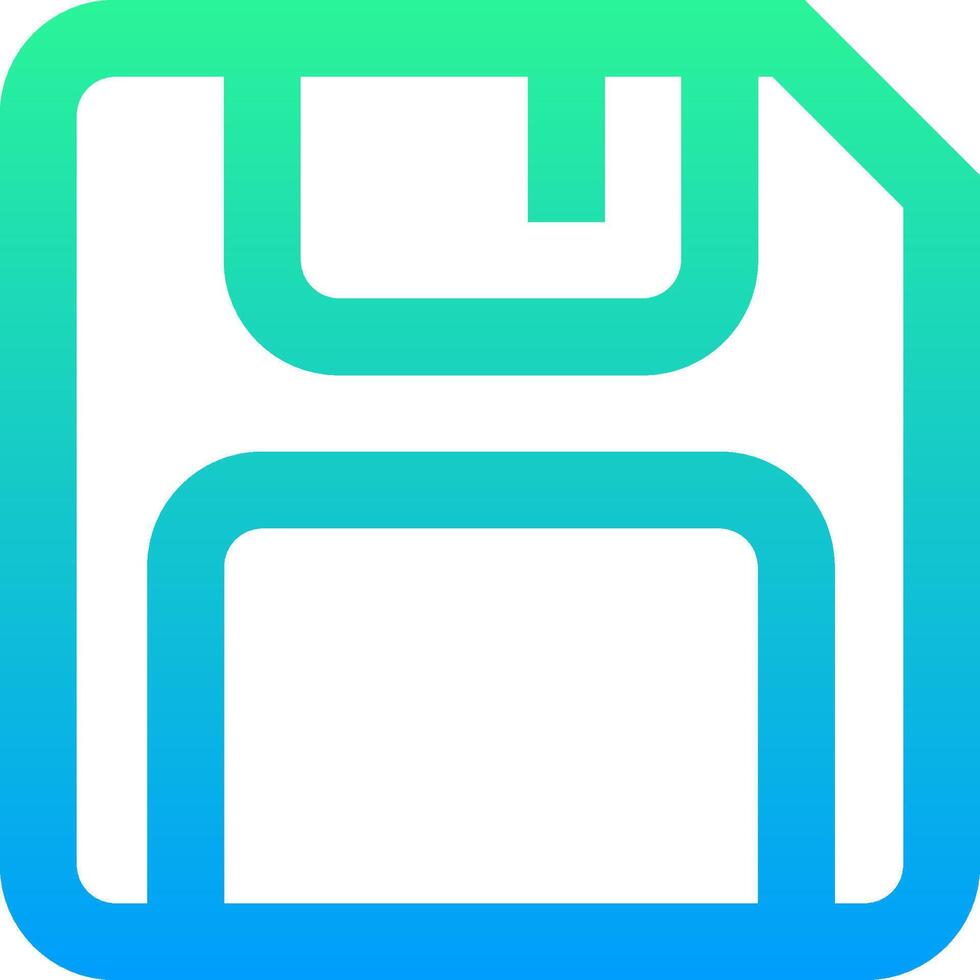 A floppy disk icon with a green and blue background vector