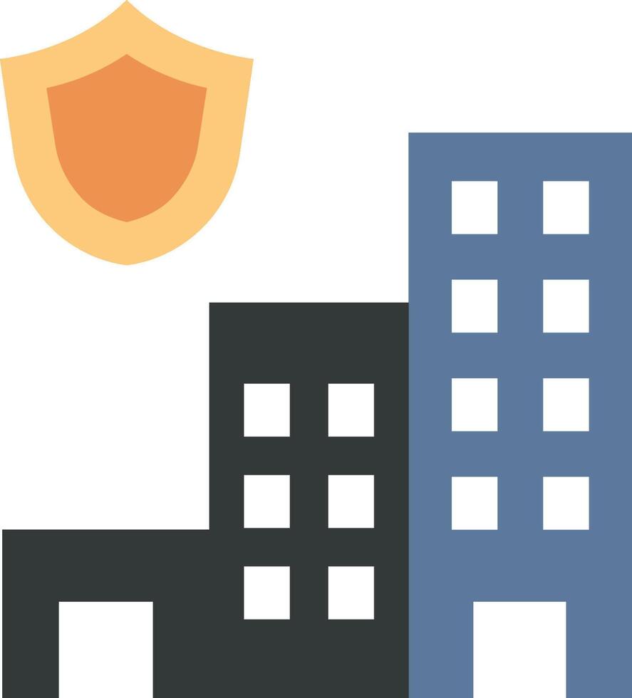 A building with a shield and a sun vector