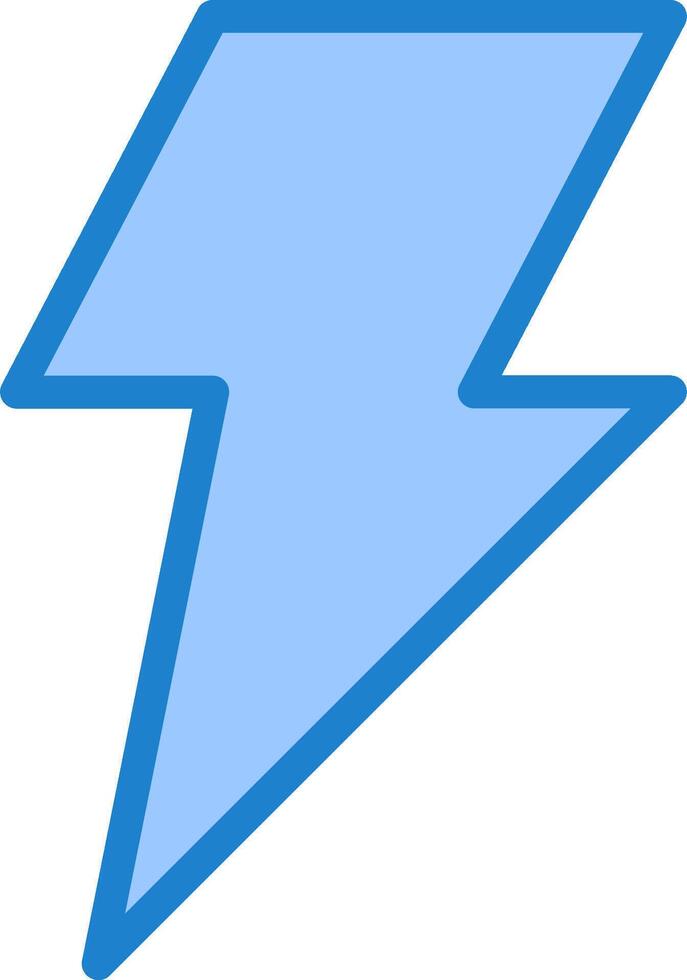 A blue lightning bolt icon on a white background vector