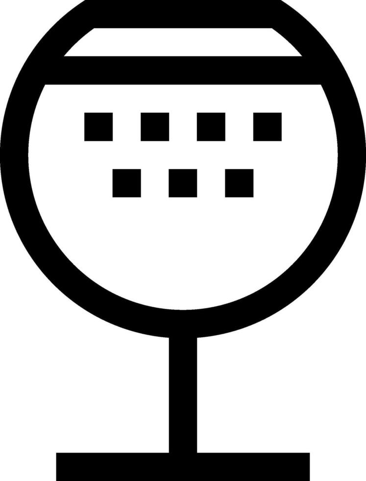 A black and white icon of a wine glass vector