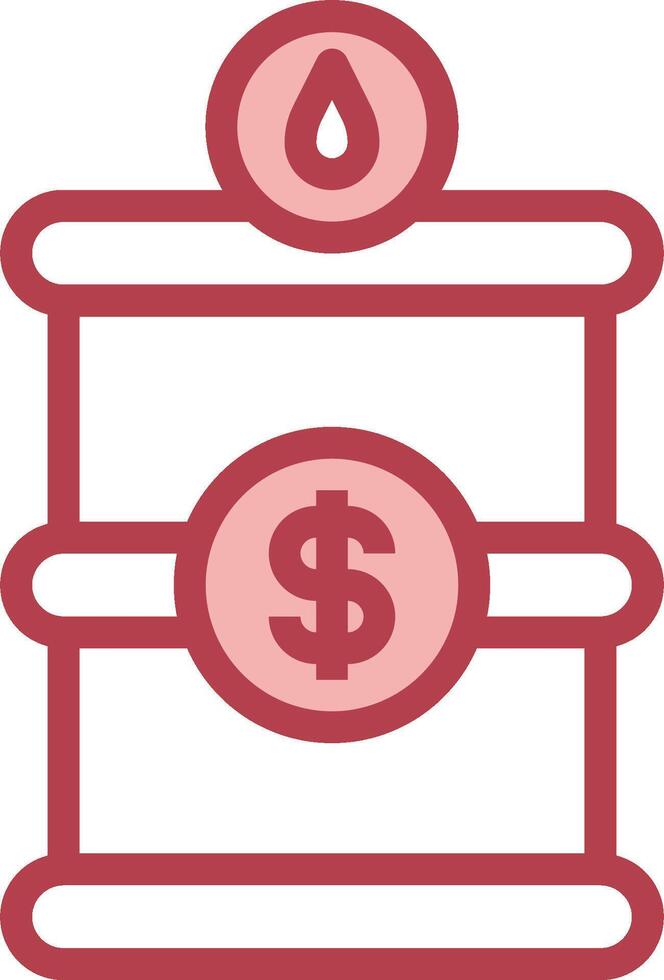 A red and white icon of a money box with a dollar sign vector
