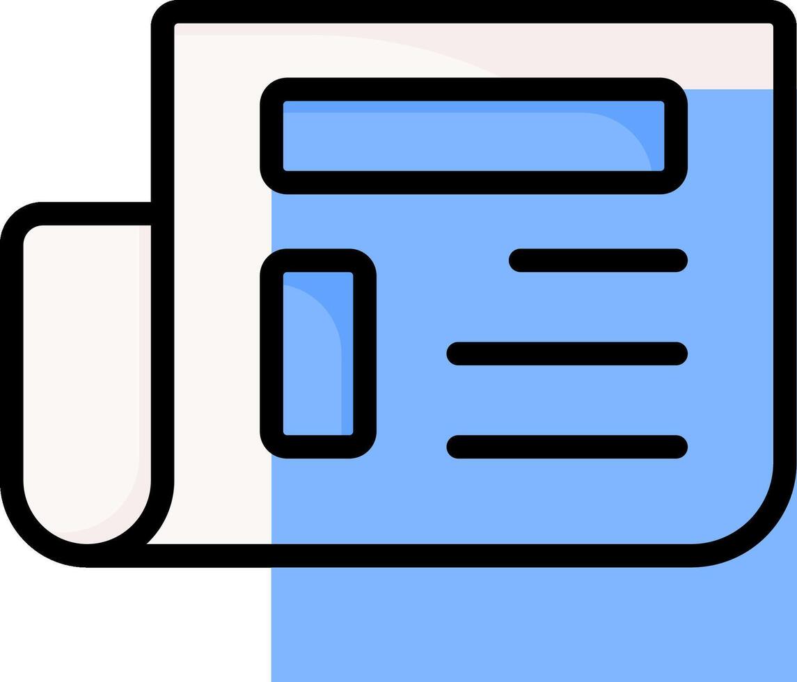 A newspaper icon with a blue background vector