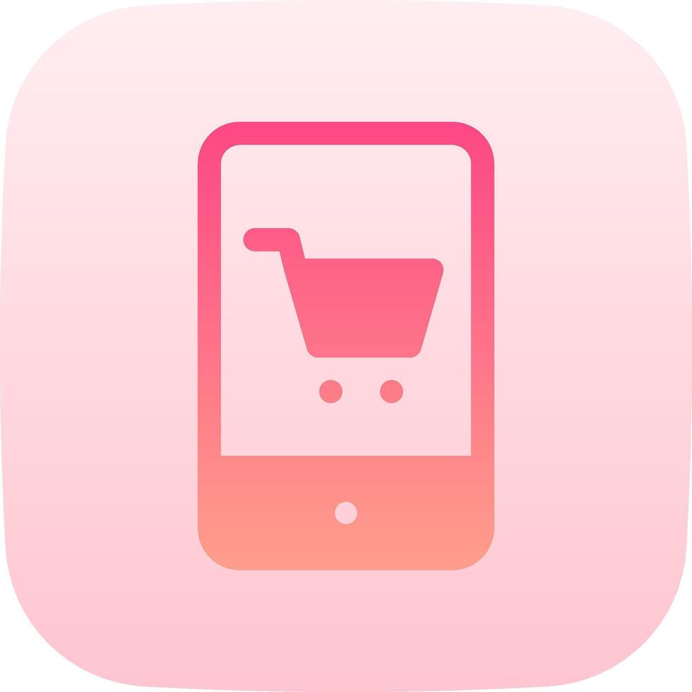 A pink phone with a shopping cart icon on it vector