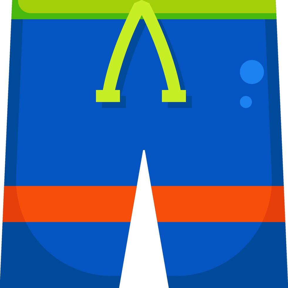 A blue swim trunks with orange and blue stripes vector