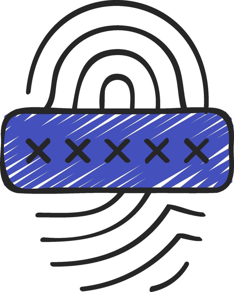 A blue fingerprint with a cross on it vector