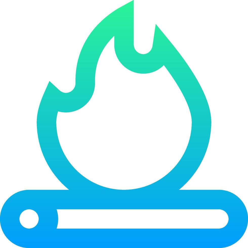 A blue and green fire icon on a white background vector
