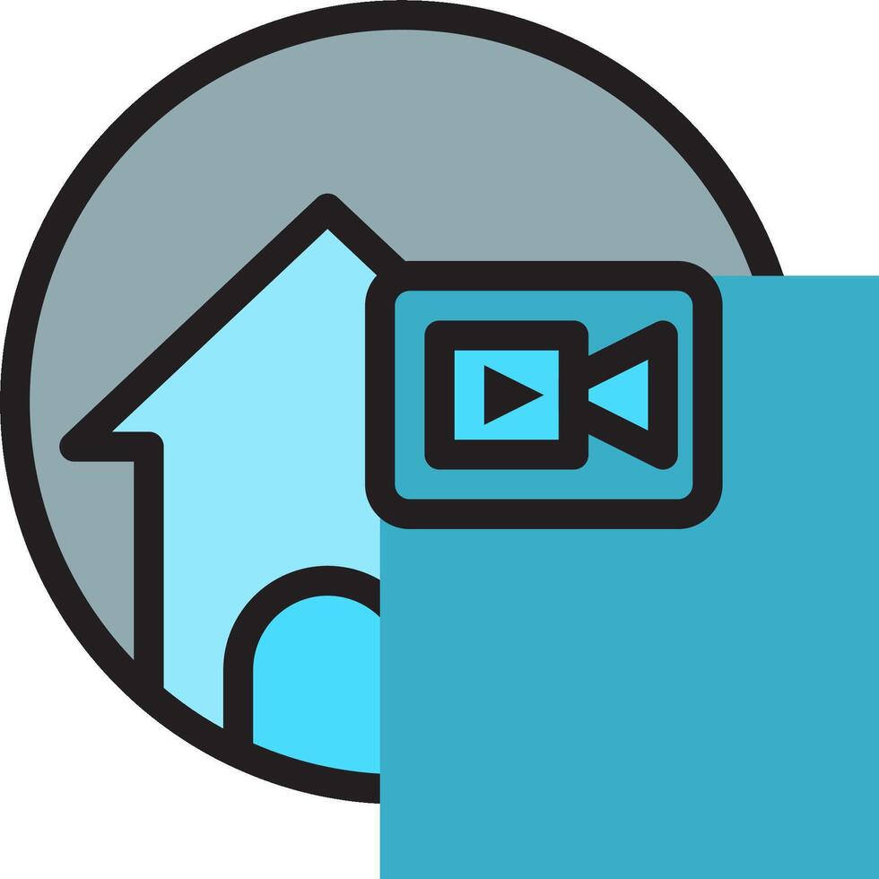 A camera is pointing at a house vector