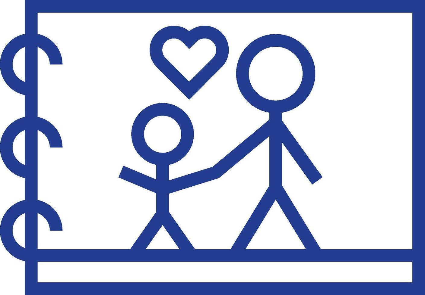 A blue icon of a man and a child holding hands vector