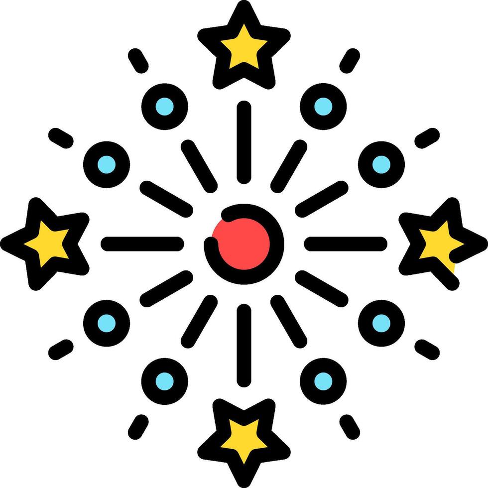 A starburst with many stars and a red dot vector