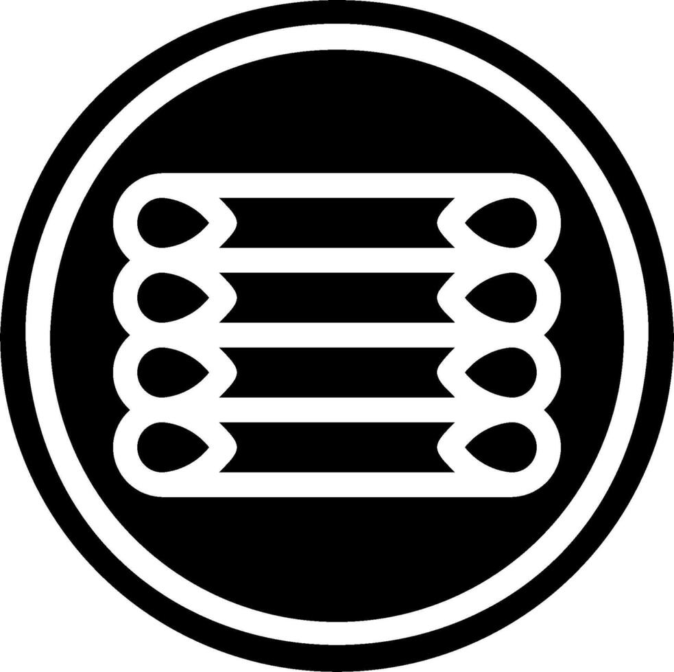 A black and white logo with four stacked pipes vector