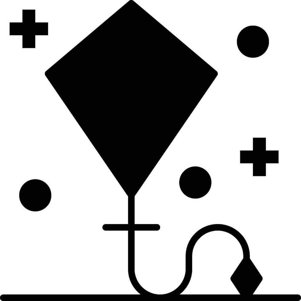 A black and white kite with dots on it vector