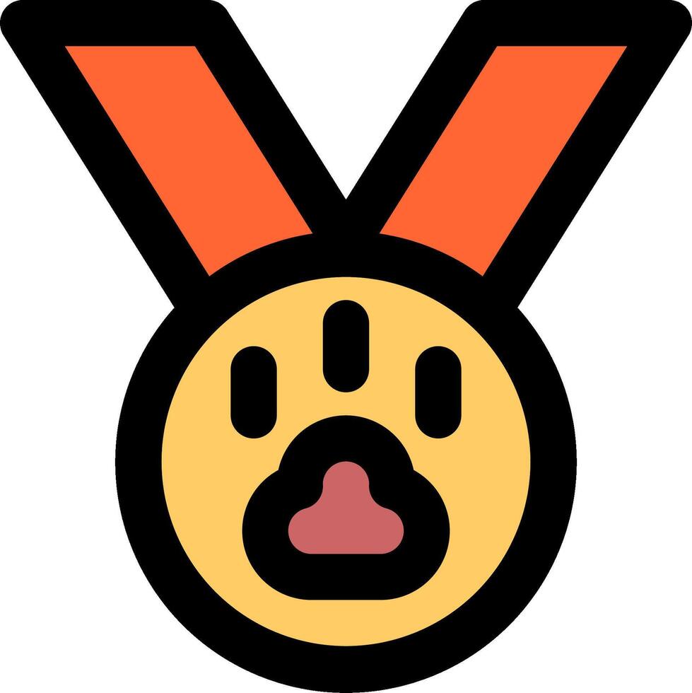 A medal with a paw print on it vector