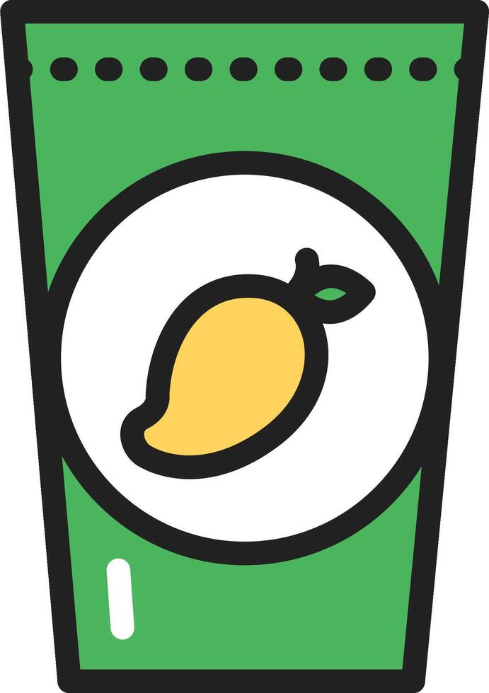 A lemon in a green pouch icon vector
