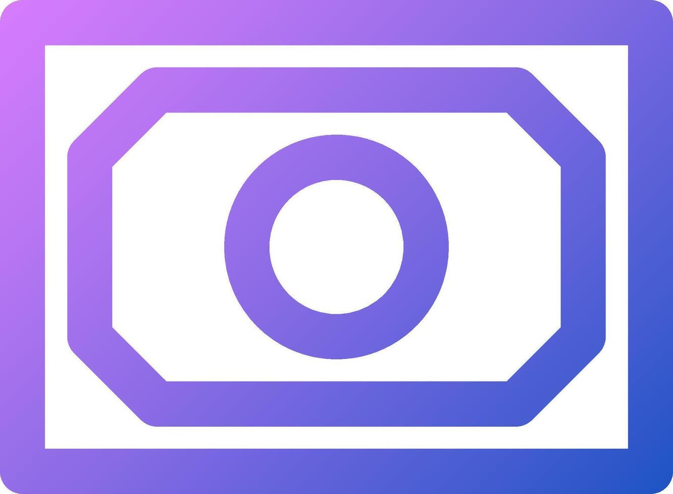 A purple and blue square icon with the number o vector