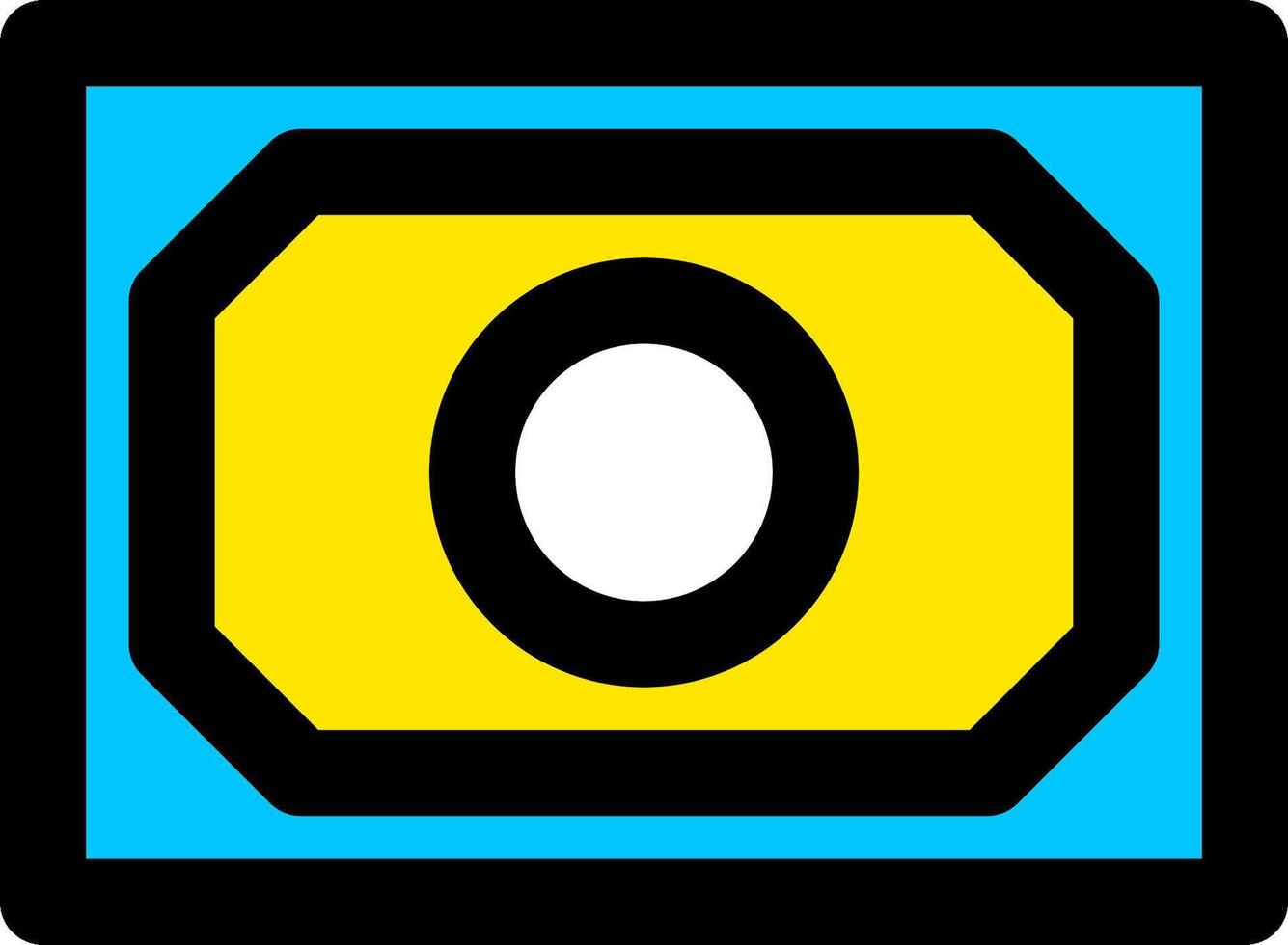 A yellow and blue square with the letter o vector