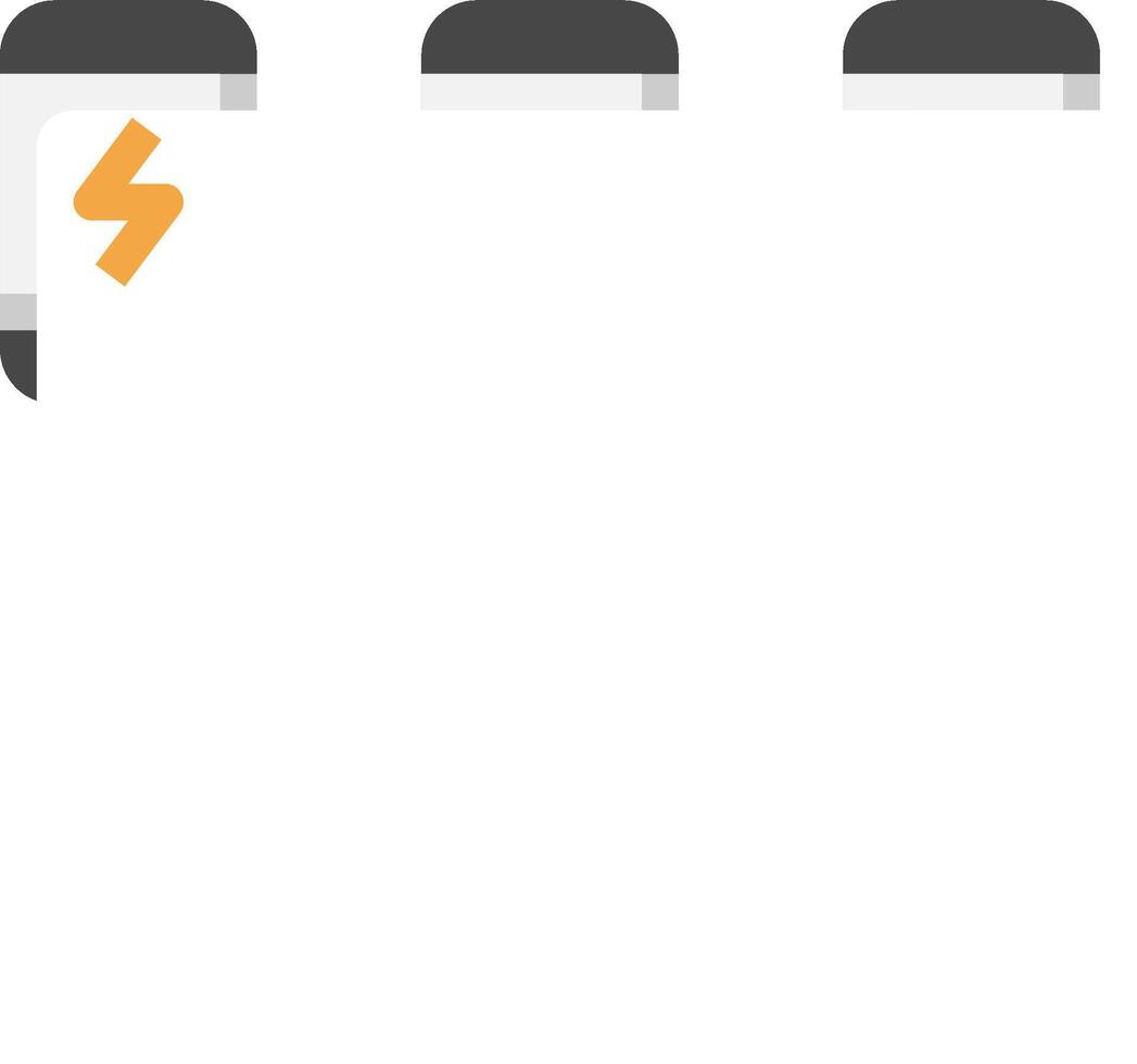 A white and orange square with a lightning bolt on it vector