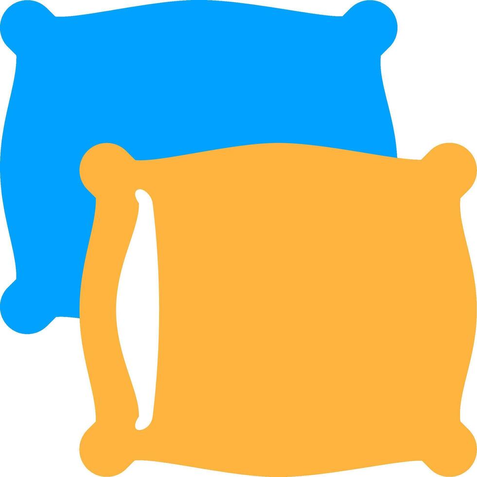 Two pillows with blue and orange sides vector