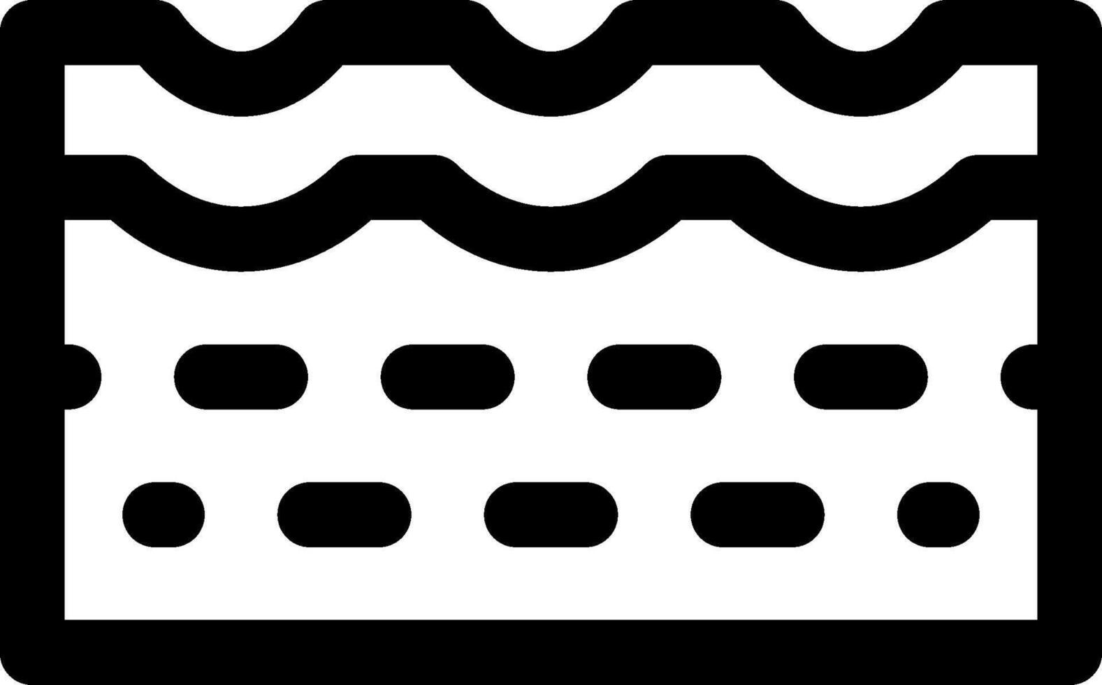 A black and white icon of waves vector