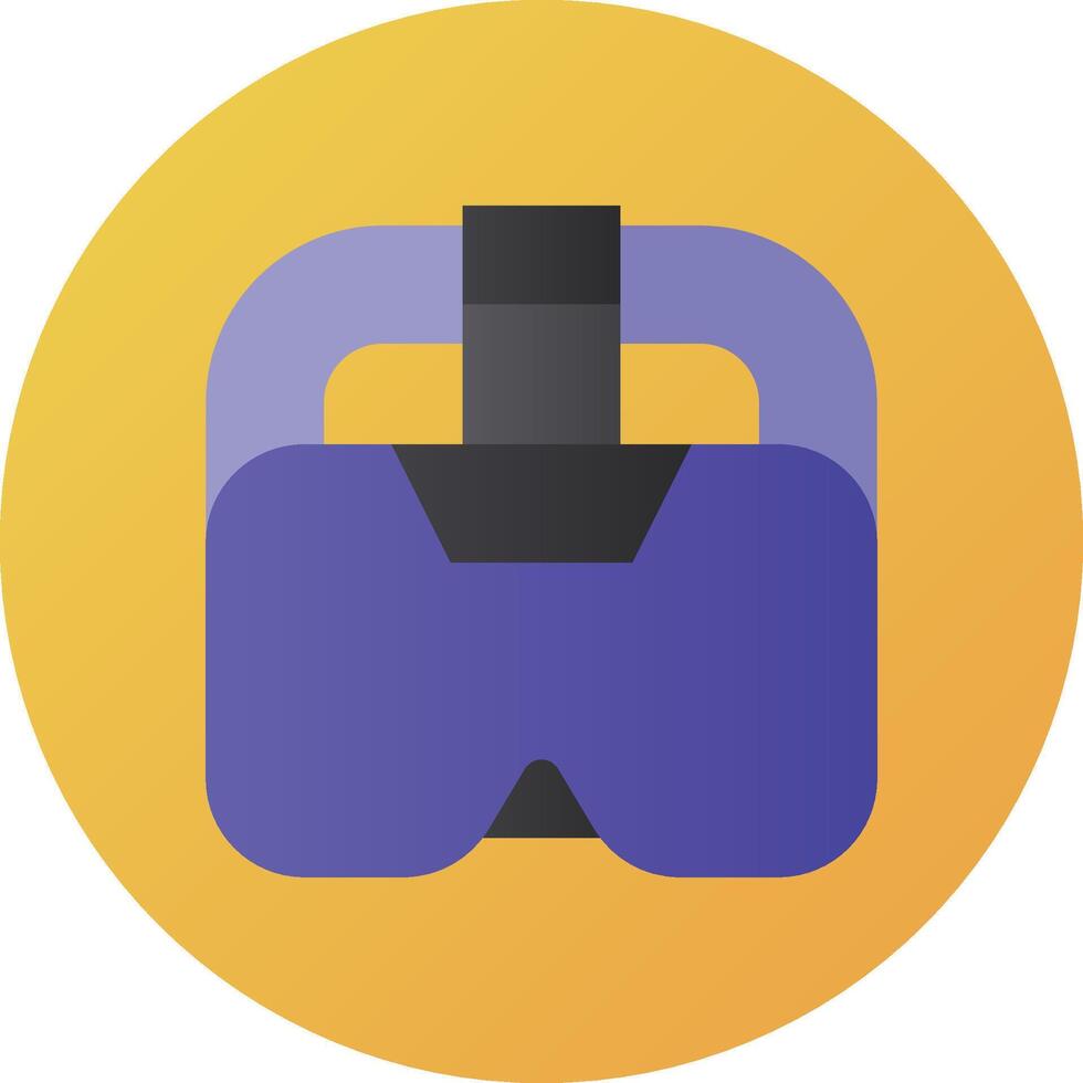 A purple and yellow virtual reality headset icon vector
