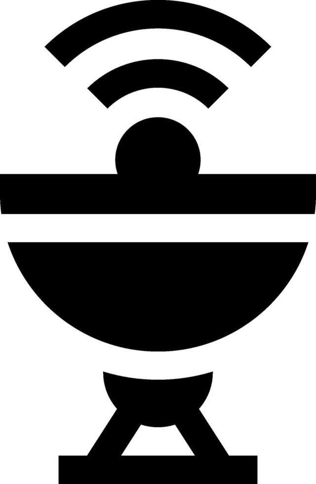 A black and white image of a bowl with wifi symbol vector
