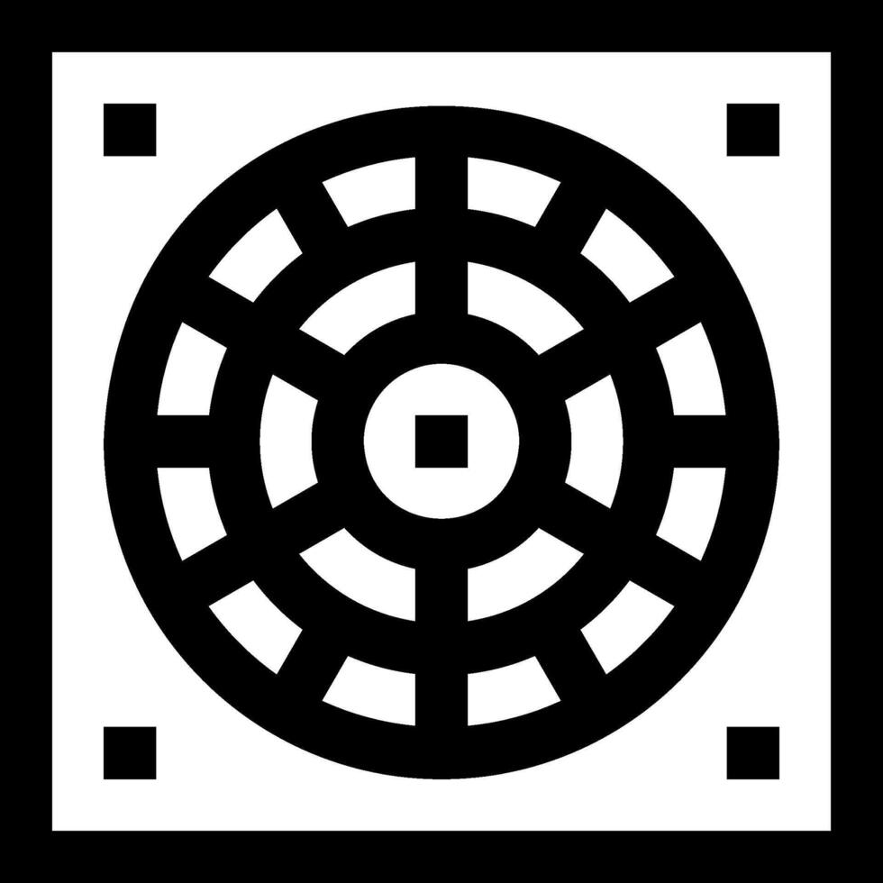 A black and white logo of a circular design vector
