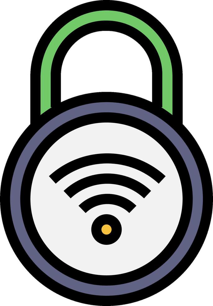 A wifi symbol in a padlock vector