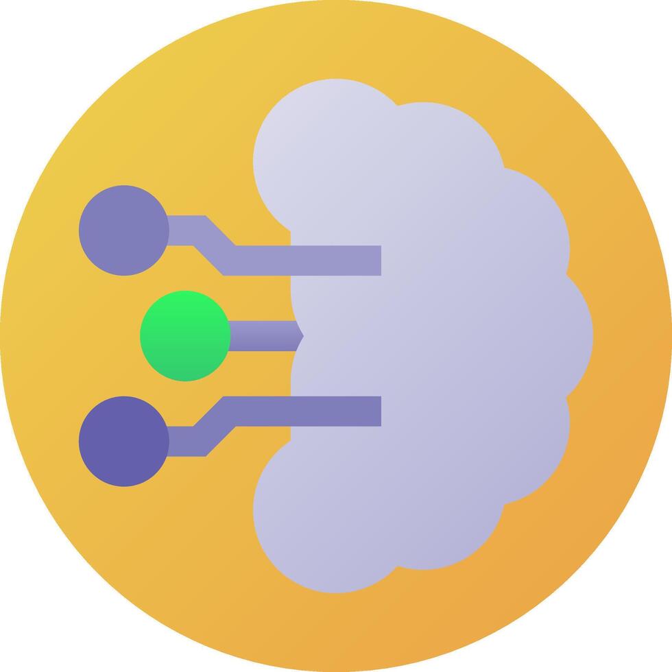 A flat icon of a cloud with two green and purple dots vector